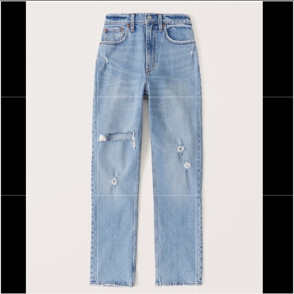 NWOT Abercrombie & Fitch 90s Ultra High Rise Straight Jeans Size 27/4 Regular - Picture 1 of 3